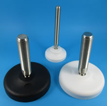 Adjustable levelling feet 30mm stems Polyamide bases